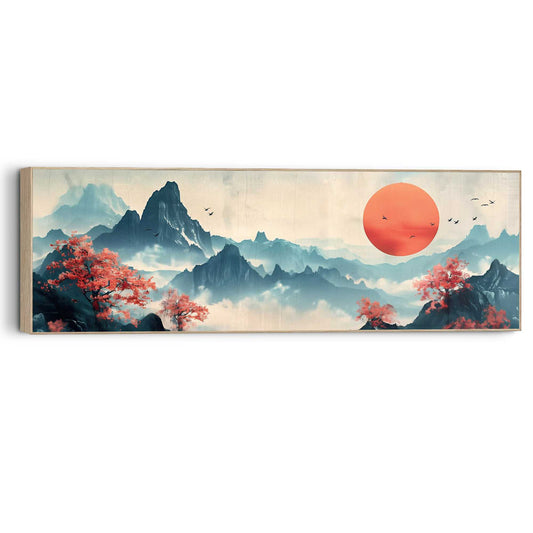 Wall Art Panel Japandi Mountains 40x120