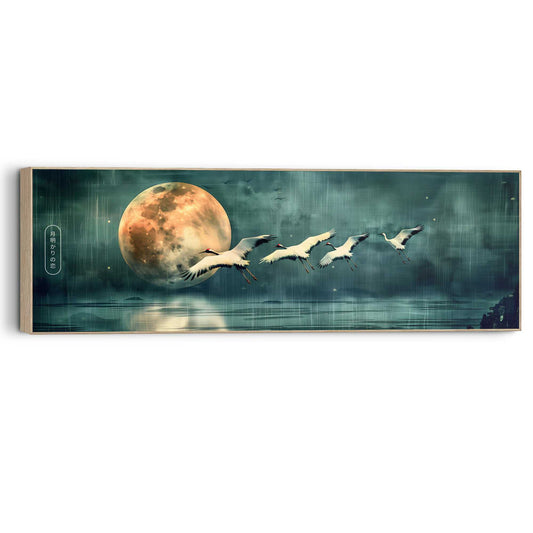 Wall Art Panel Cranes at Night 40x120