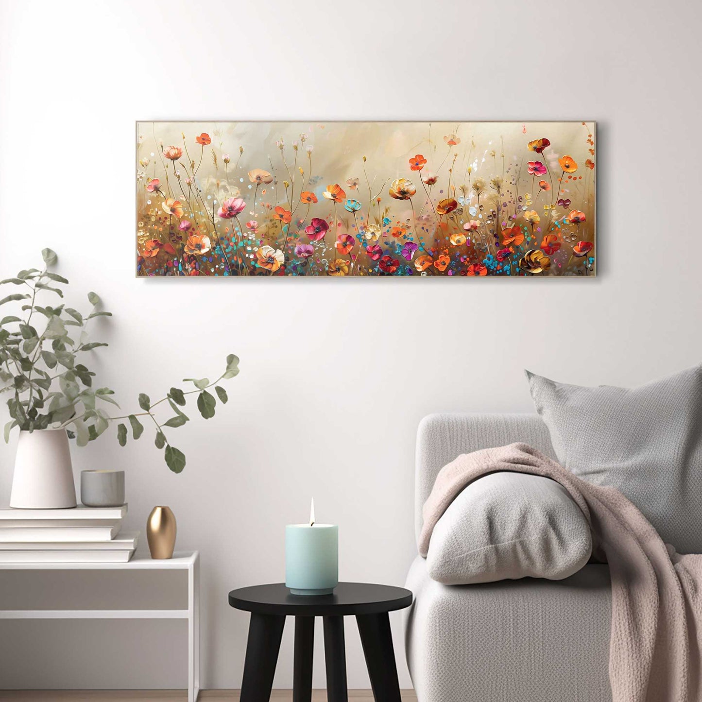 Wall Art Panel Summer Flowers 30x90
