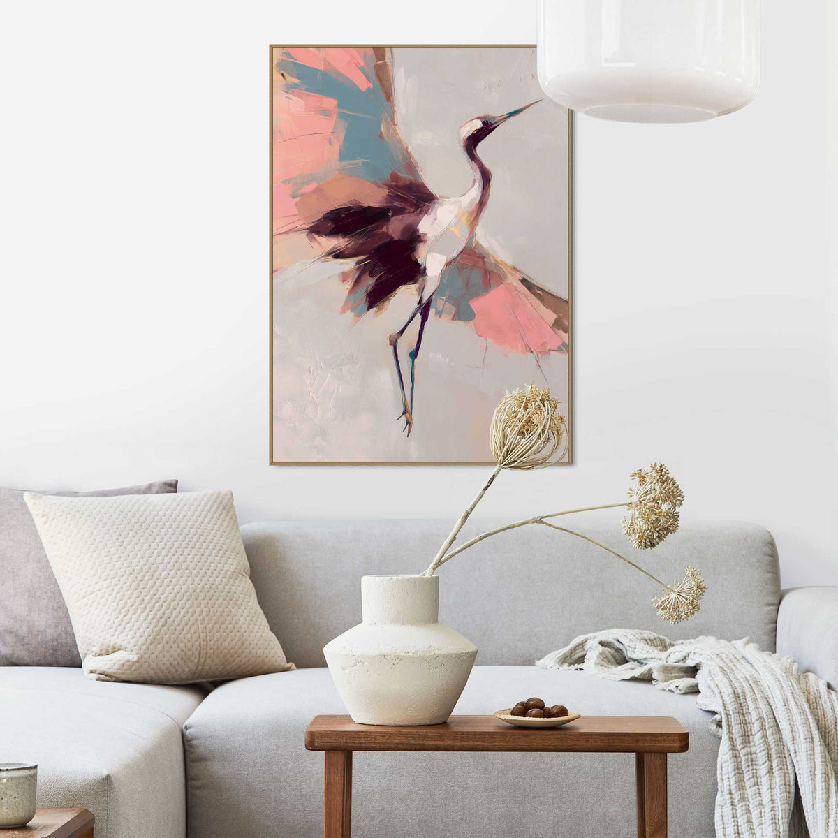 Framed Poster Elegant Crane 70x50