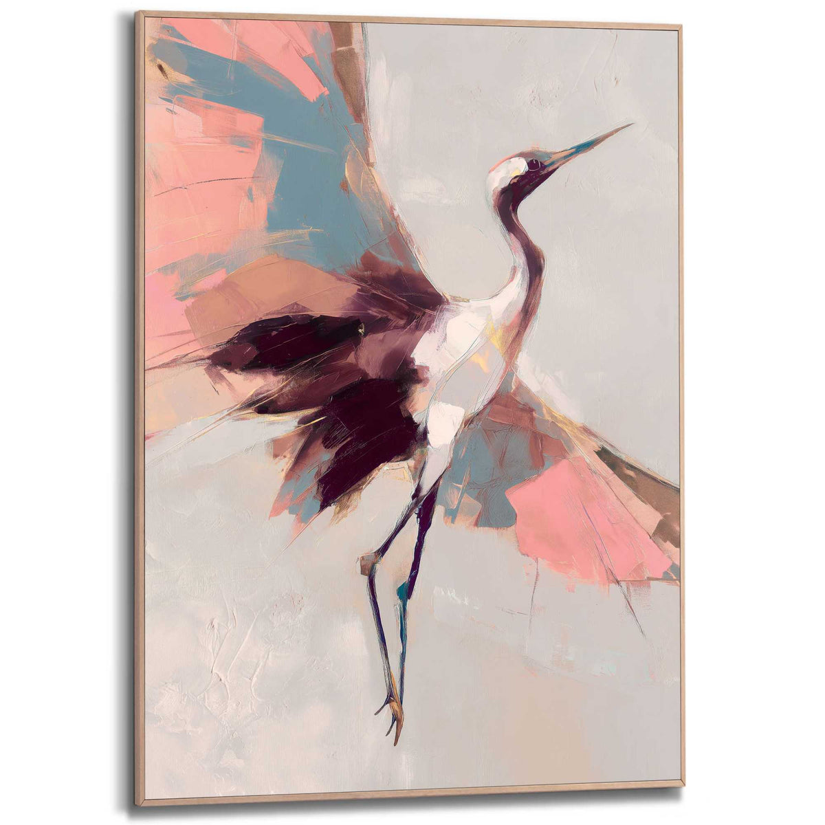 Framed Poster Elegant Crane 70x50