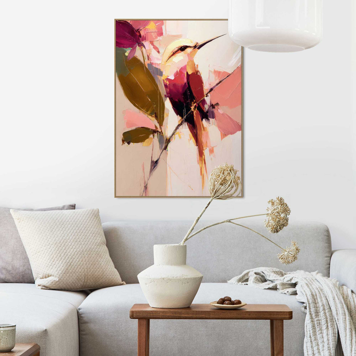 Framed Poster Kingfisher Pink 70x50
