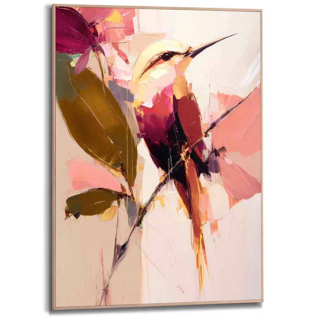 Framed Poster Kingfisher Pink 70x50