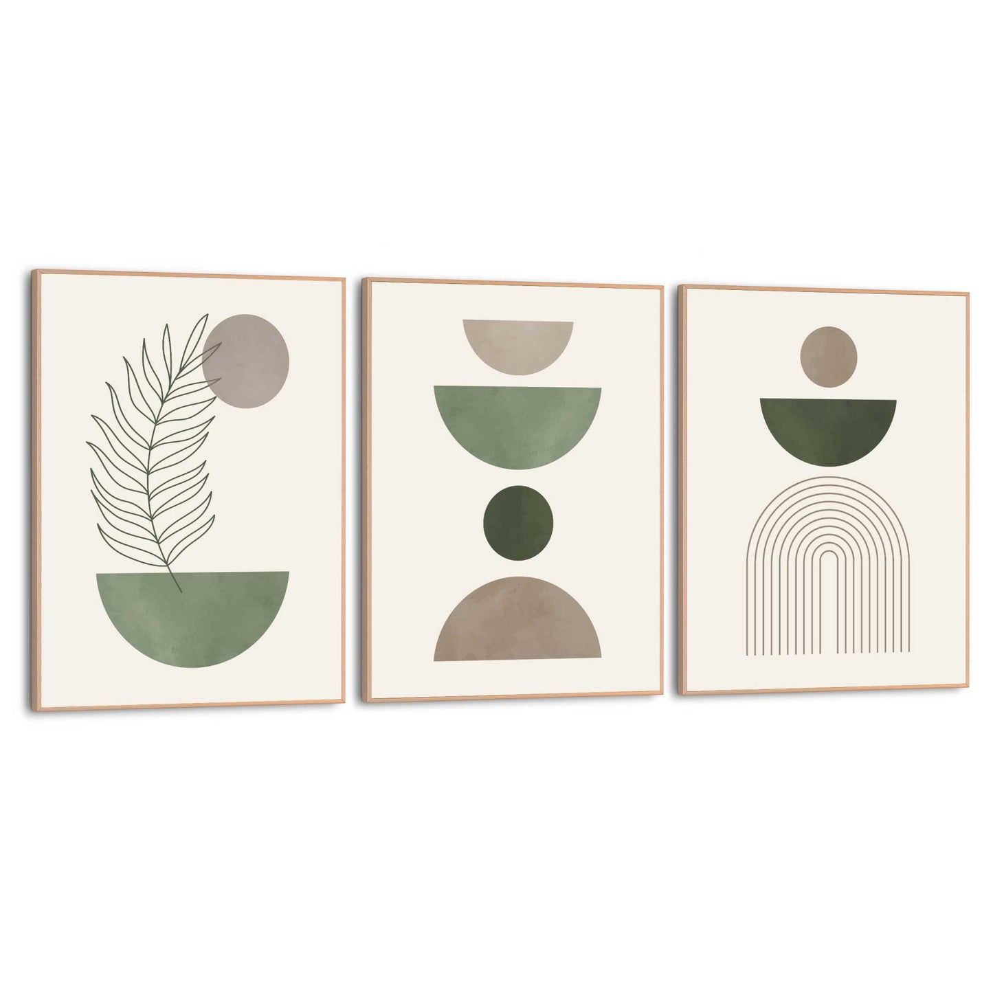Framed Poster Green Shapes Set II 40x30
