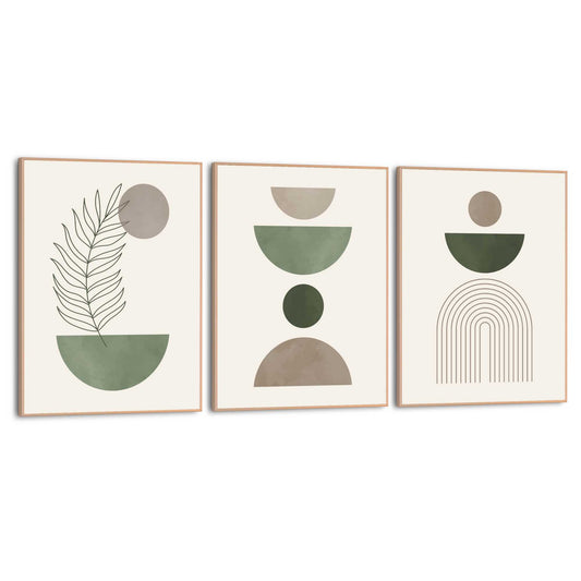 Framed Poster Green Shapes Set II 40x30