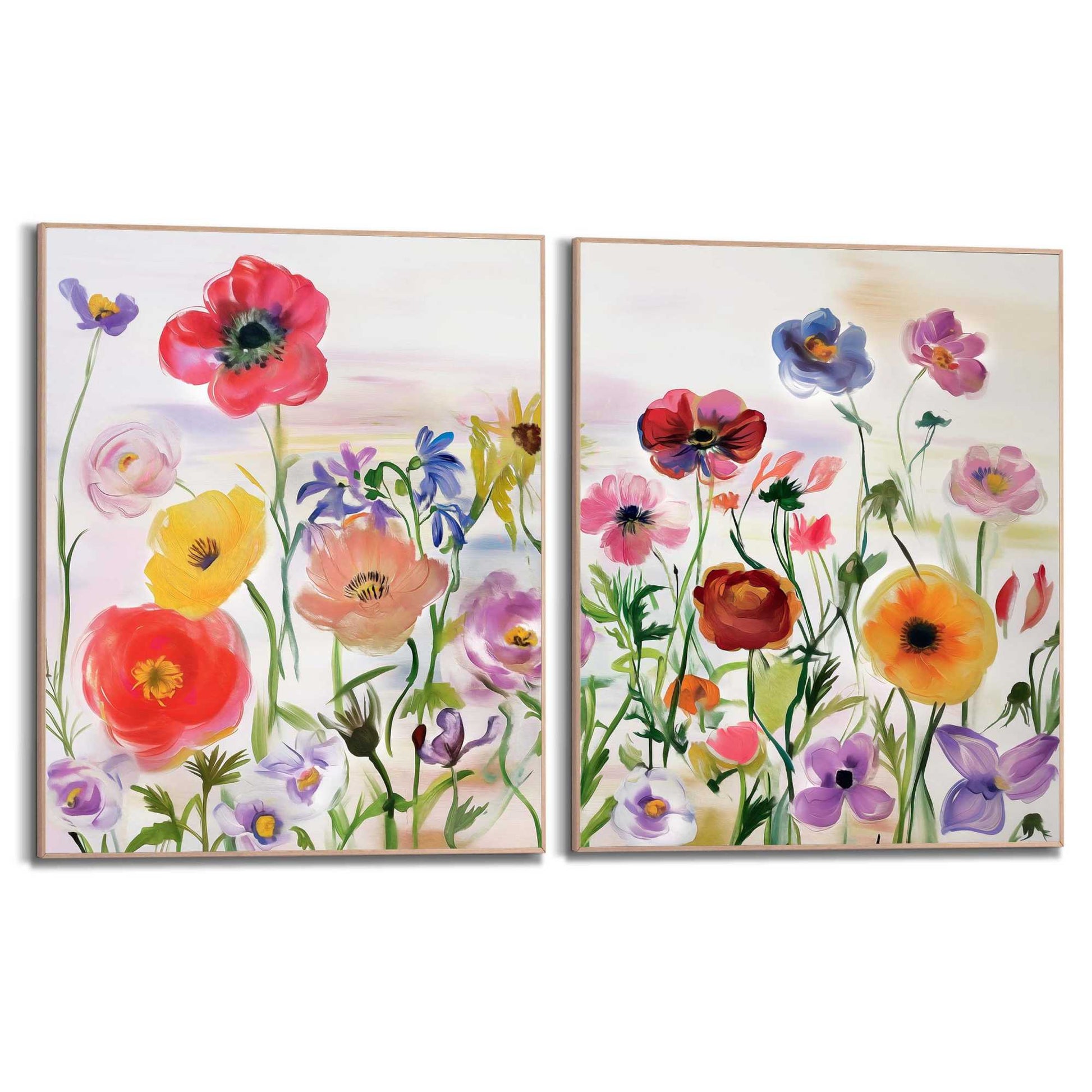 Framed Poster Flower Field Sharing 50x40