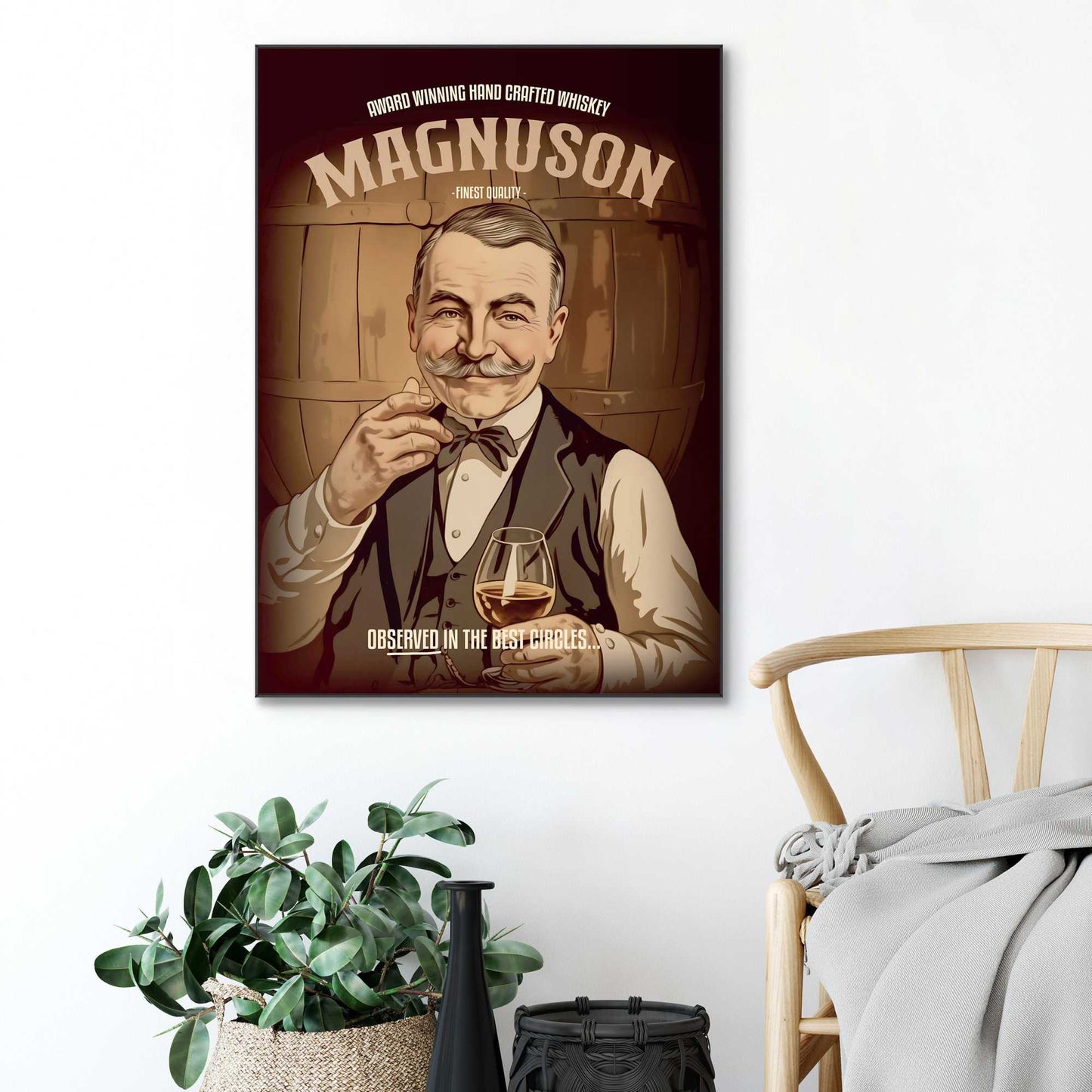 Framed Poster Whiskey Connoisseur 70x50