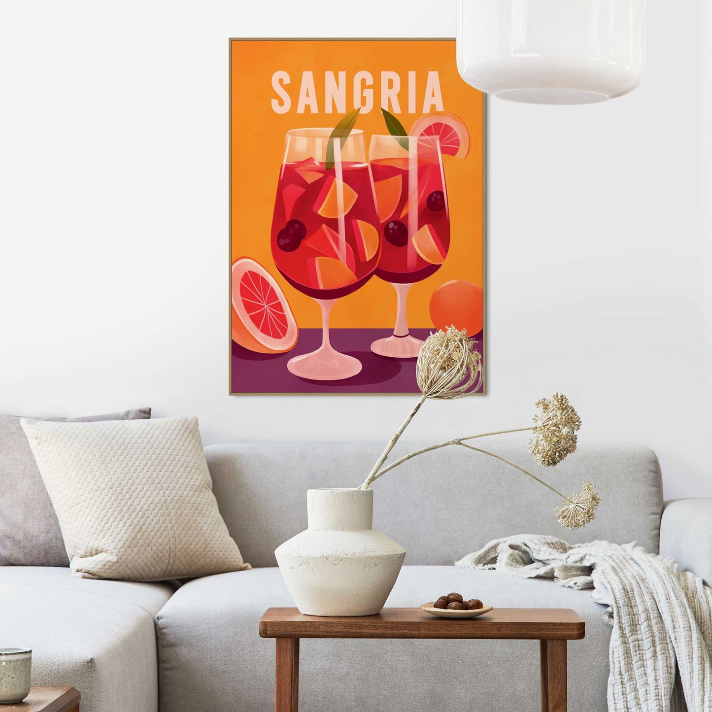 Framed Poster Vibrant Sangria Drinks 70x50