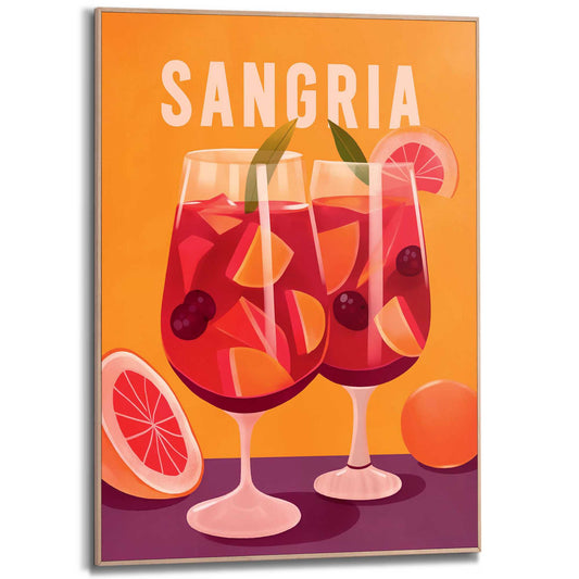 Framed Poster Vibrant Sangria Drinks 70x50