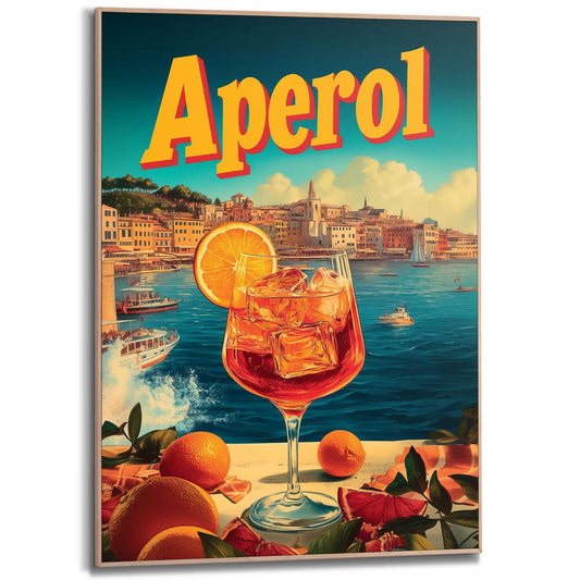 Framed Poster Aperol by the sea 70x50