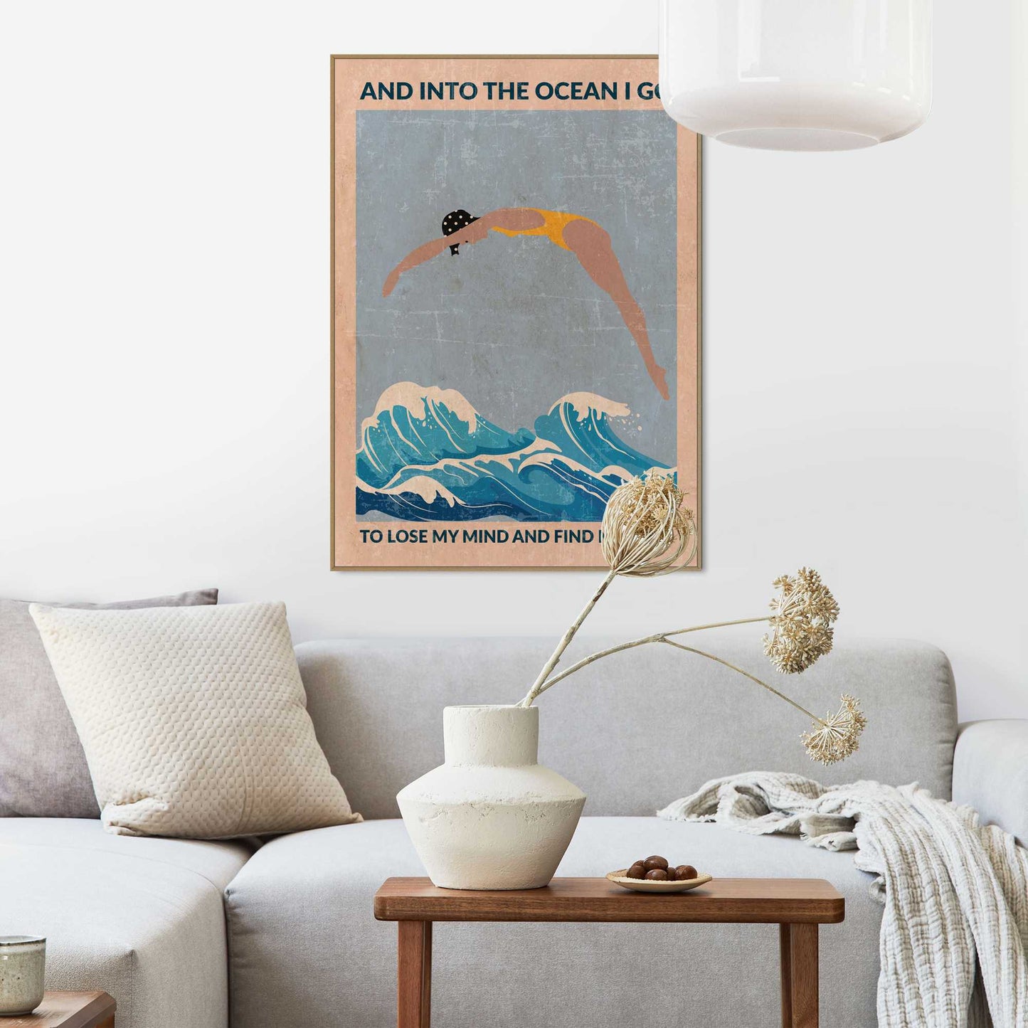 Framed Poster Into the Ocean 70x50
