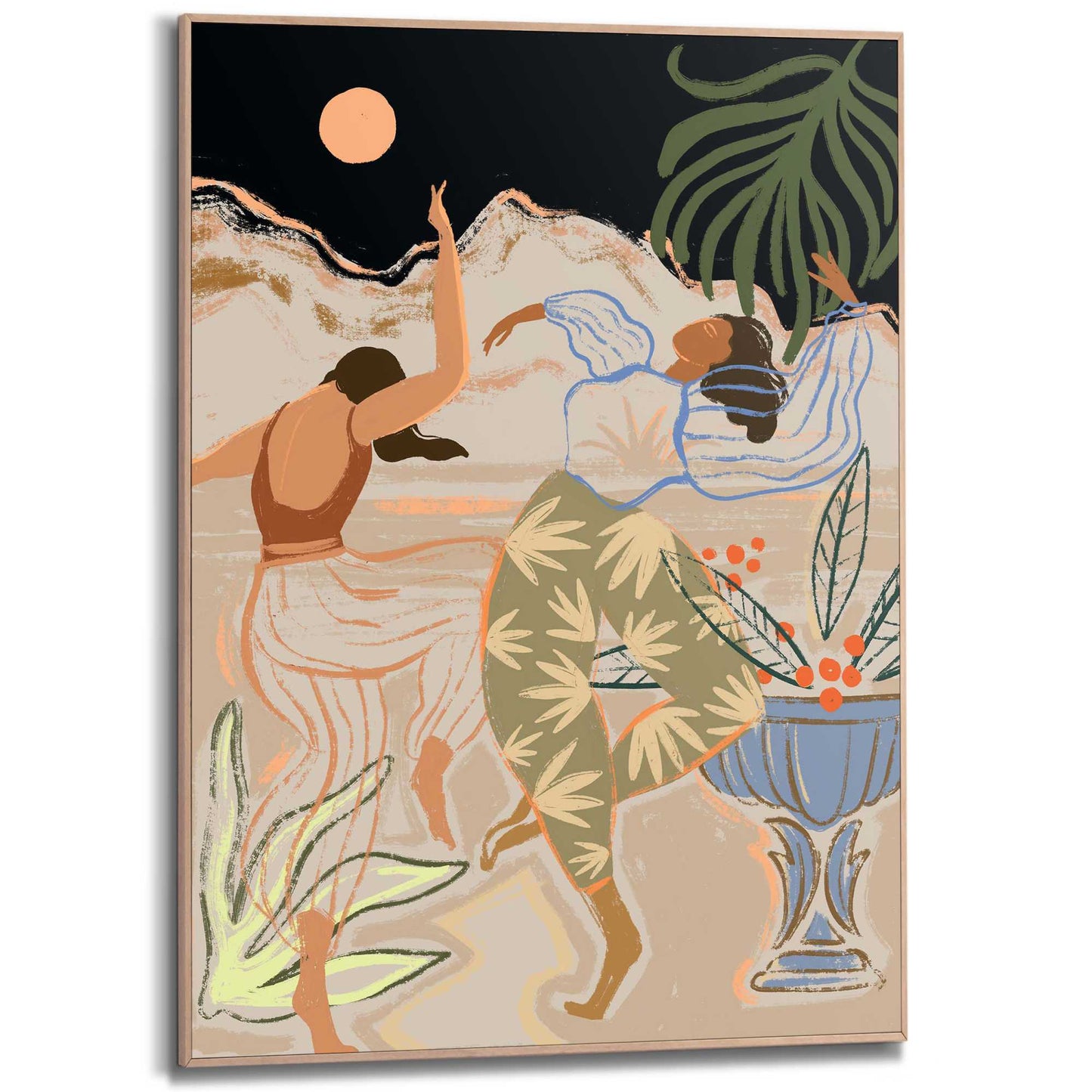 Framed Poster Dancing under the Moon 70x50
