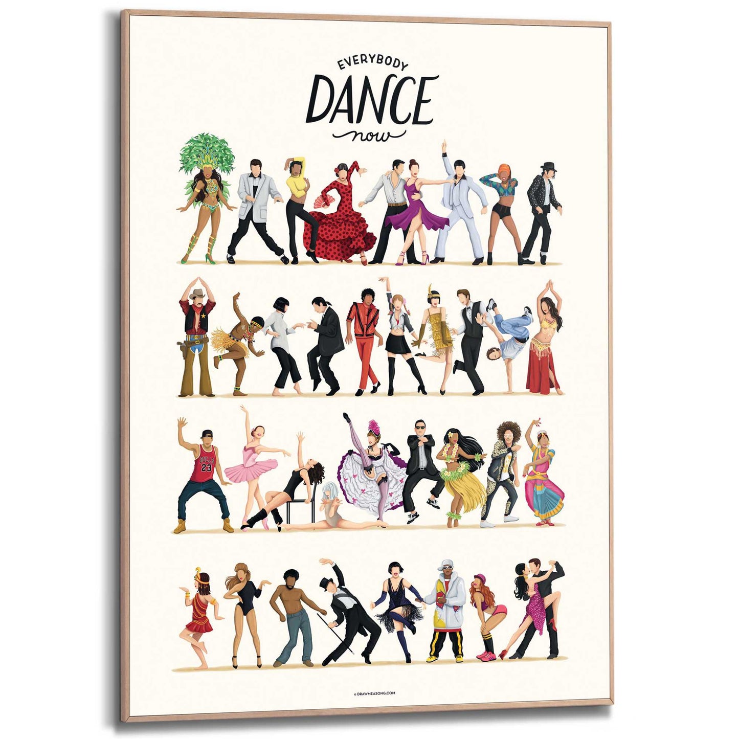 Framed Poster Dance Around the World 70x50