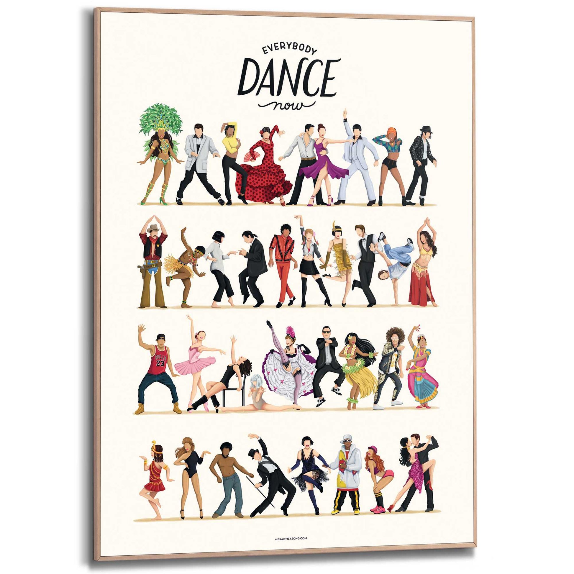 Framed Poster Dance Around the World 70x50