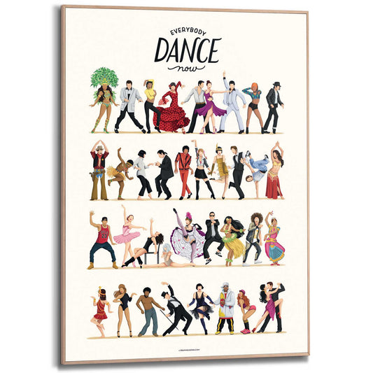Framed Poster Dance Around the World 70x50