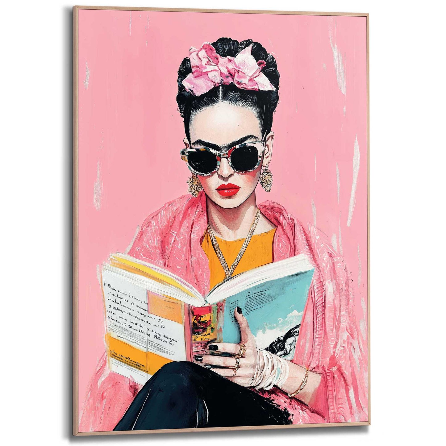 Framed Poster Fashionably Booked 70x50