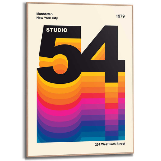 Framed Poster Retro Neon 54 70x50