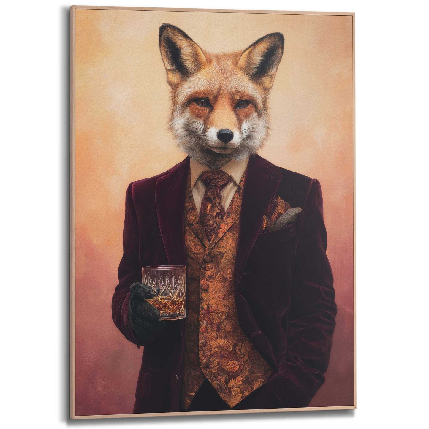 Framed Poster Gentleman Fox 70x50