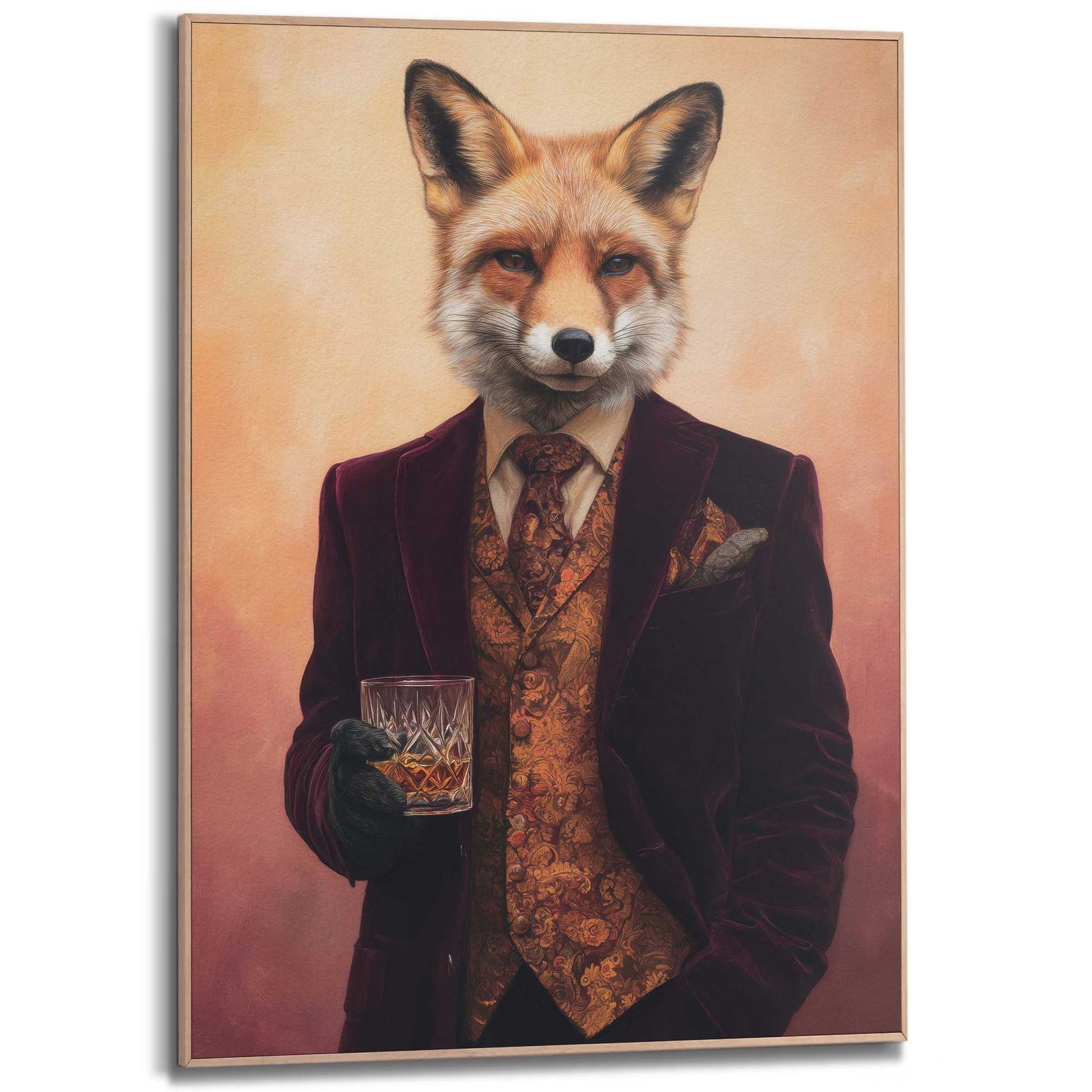 Framed Poster Gentleman Fox 70x50