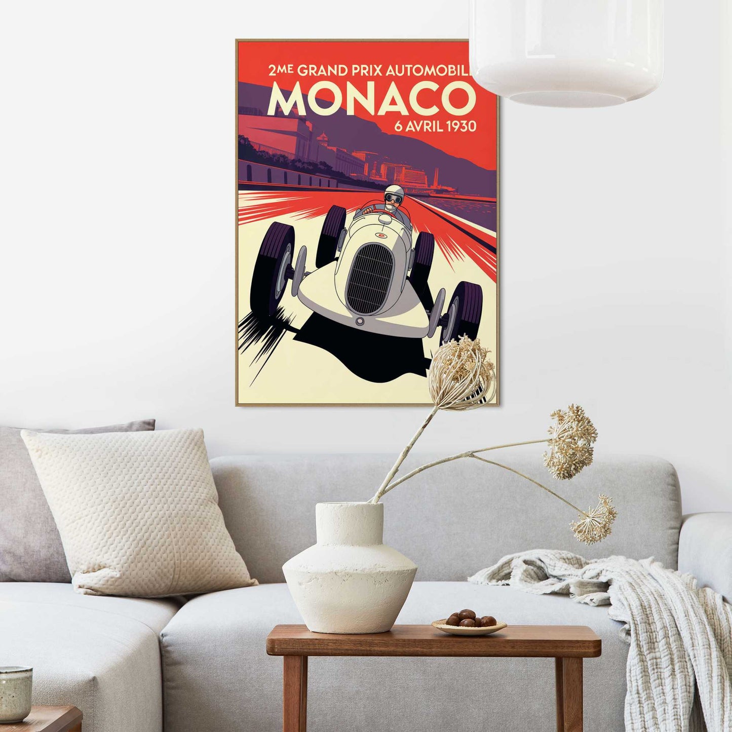 Framed Poster Monaco Grand Prix Racer 70x50