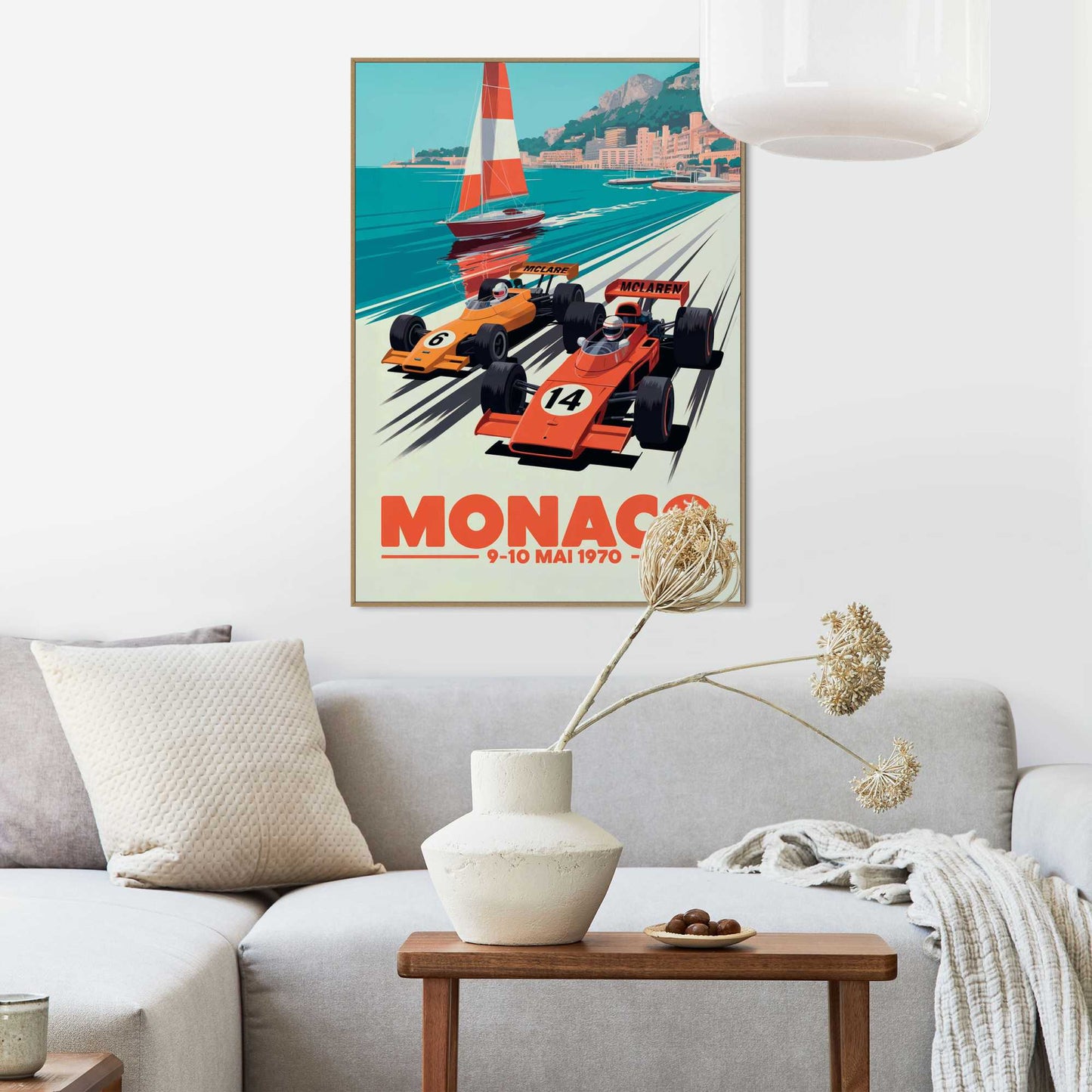Framed Poster Monaco Speed Race 70x50