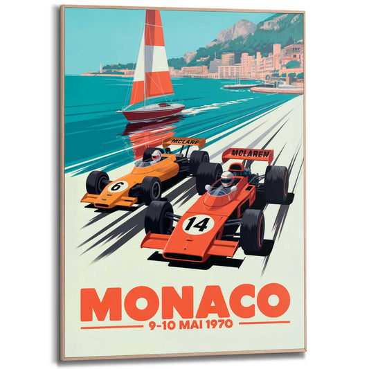 Framed Poster Monaco Speed Race 70x50