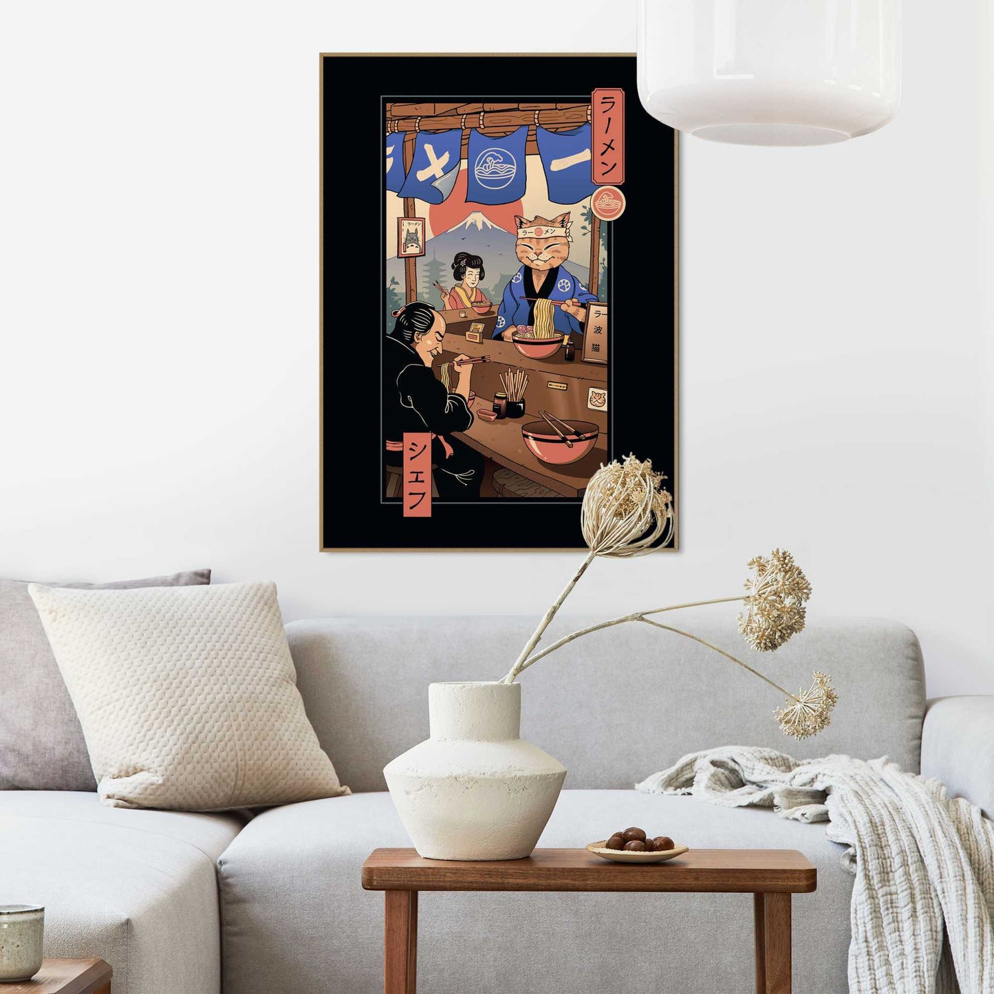 Framed Poster Vincent Trinidad - Ramen Meowster 70x50