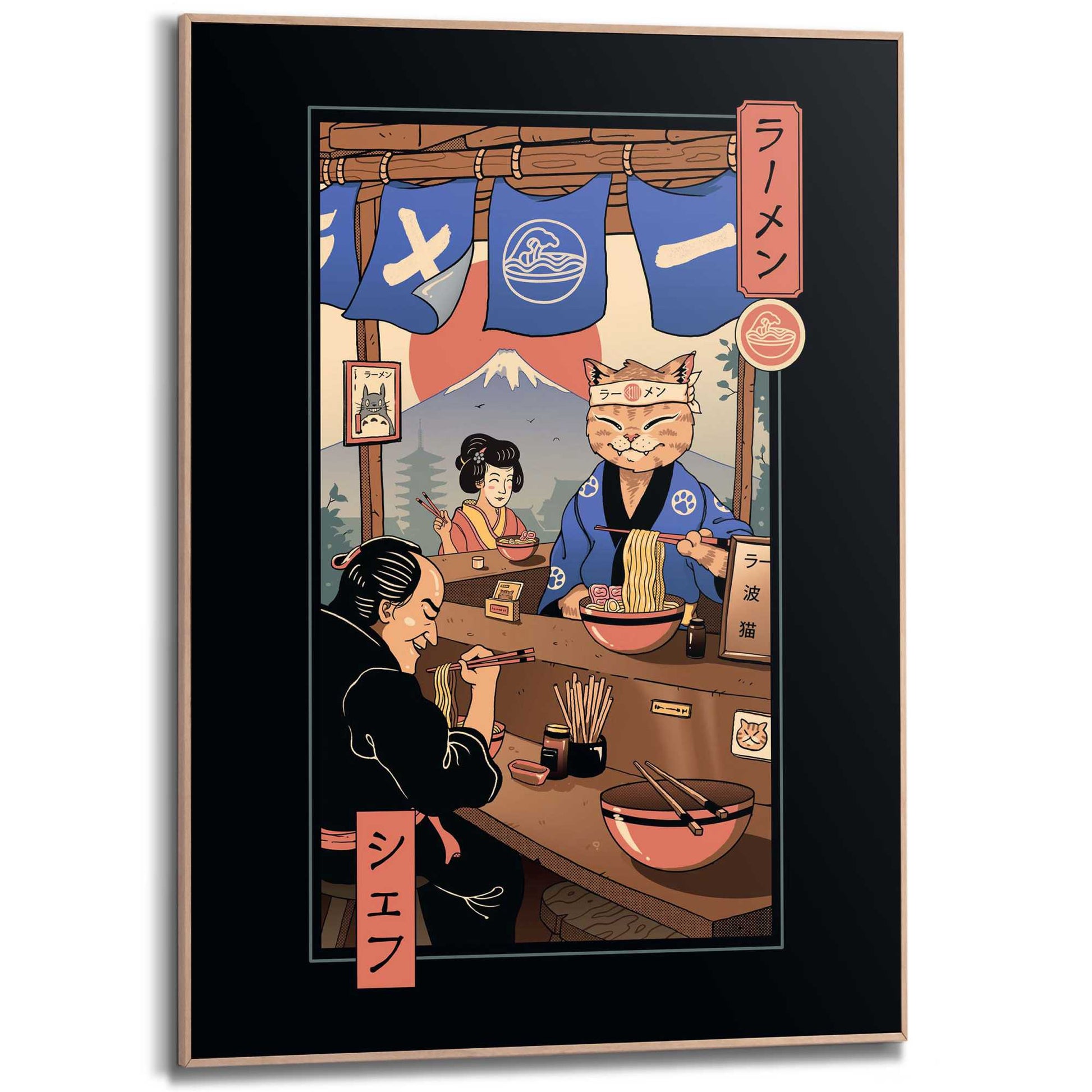 Framed Poster Vincent Trinidad - Ramen Meowster 70x50