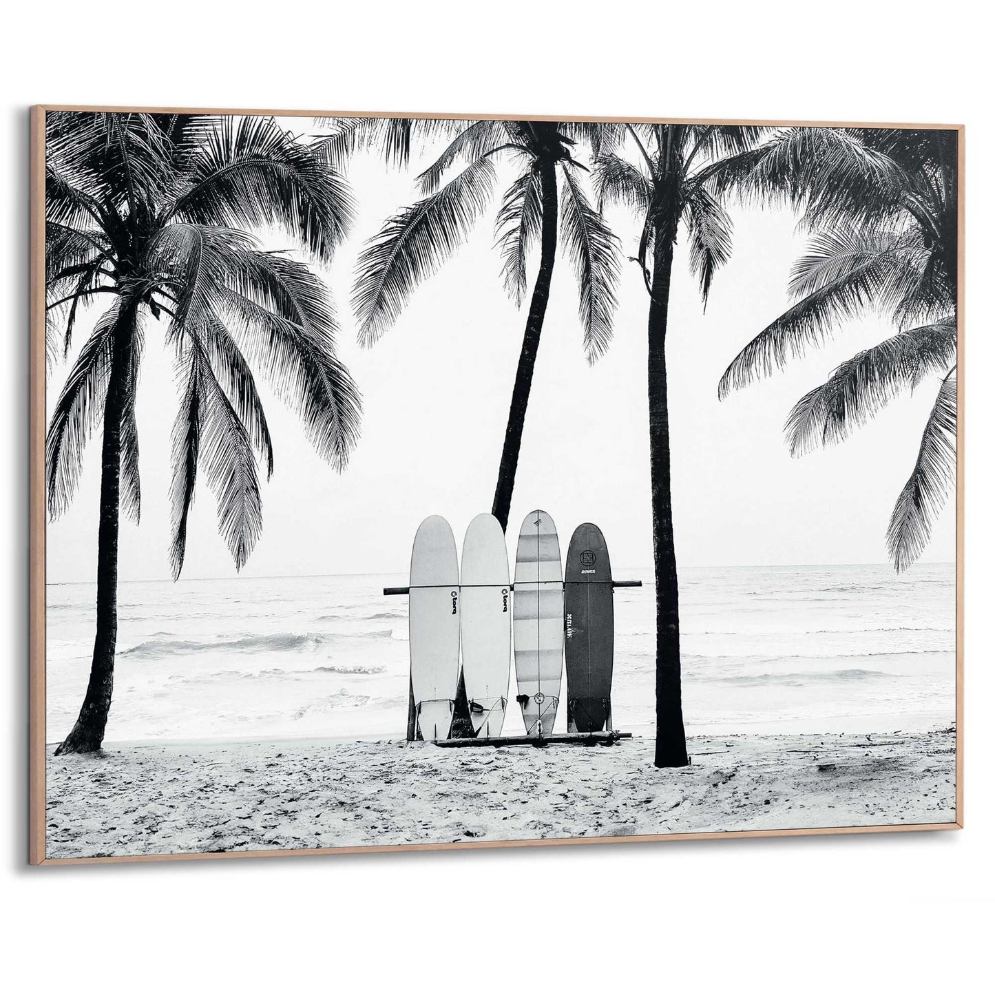 Framed Poster Palms and Waves 50x70