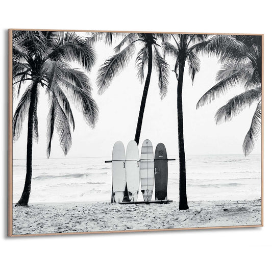 Framed Poster Palms and Waves 50x70