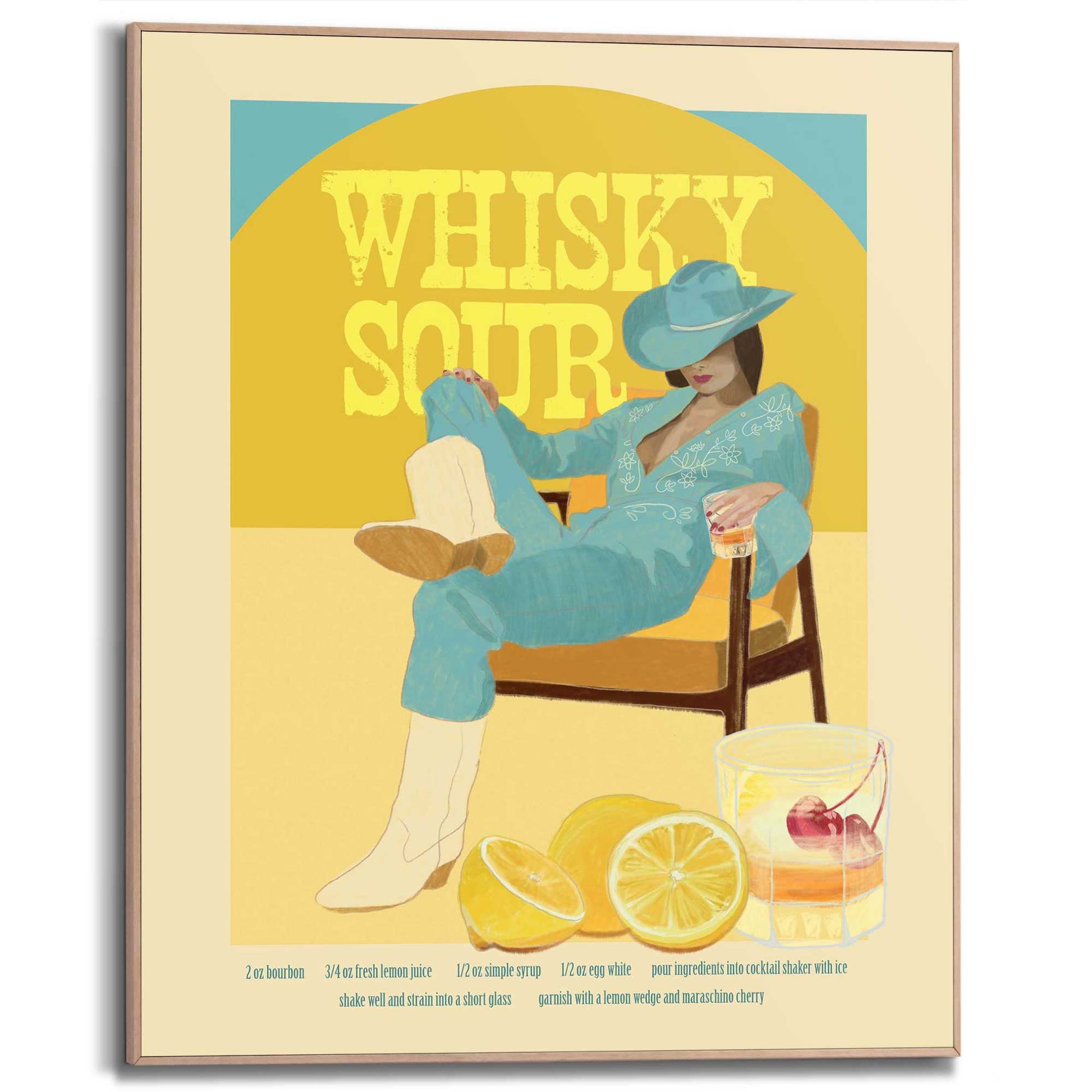 Framed Poster Whisky Sour 50x40