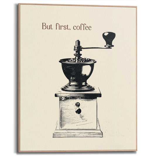 Framed Poster But First, Coffee 50x40