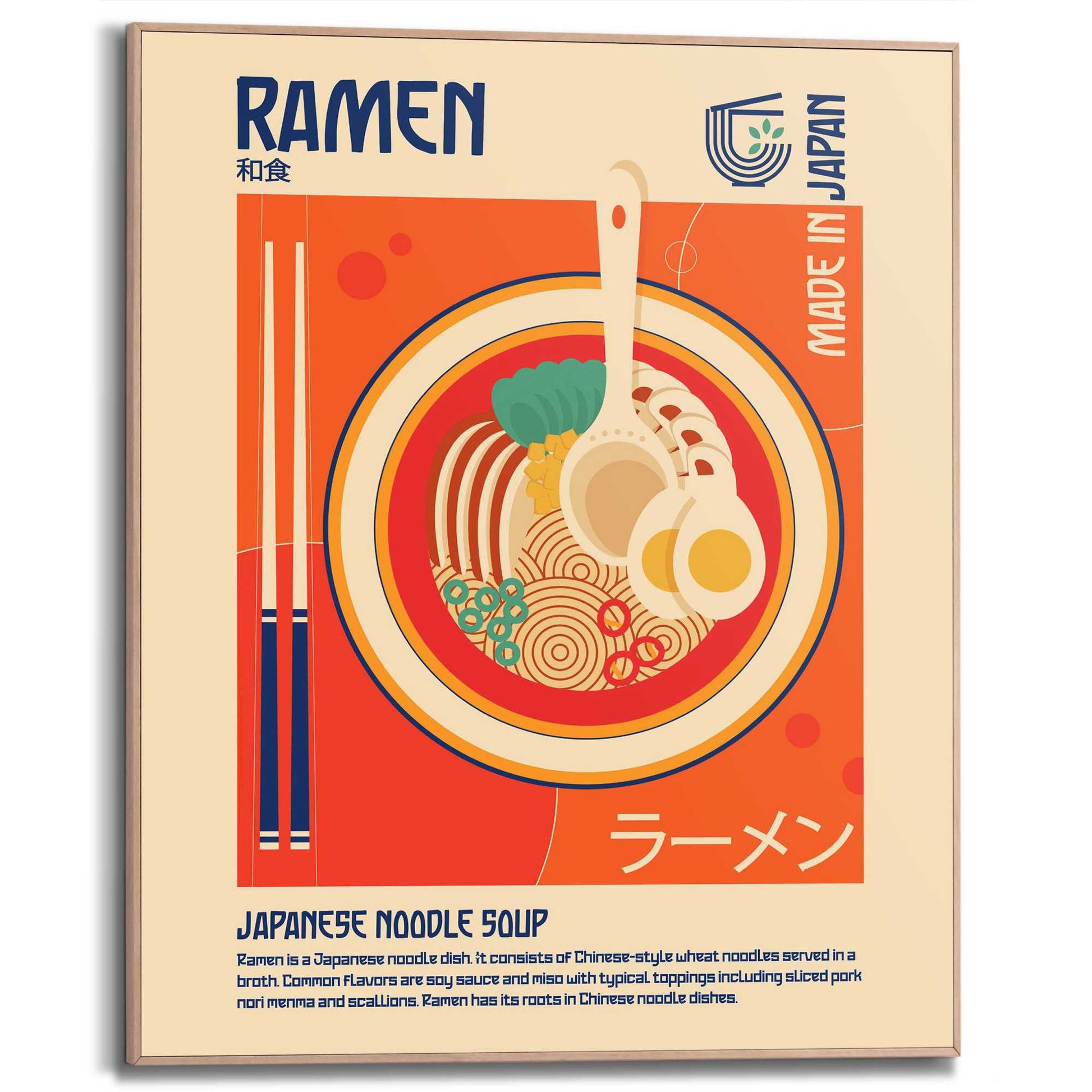 Framed Poster Classic Japanese Ramen 50x40