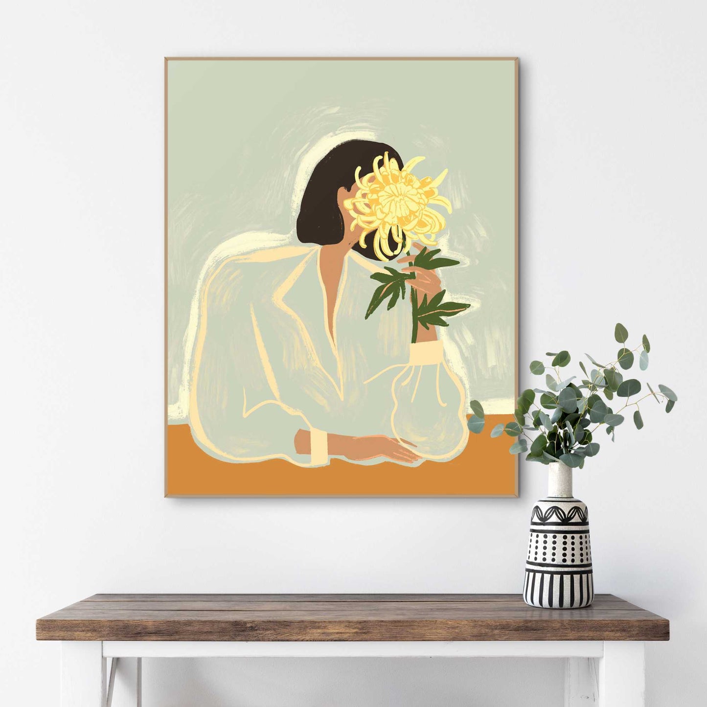 Framed Poster Behind the Chrysanthemum 50x40