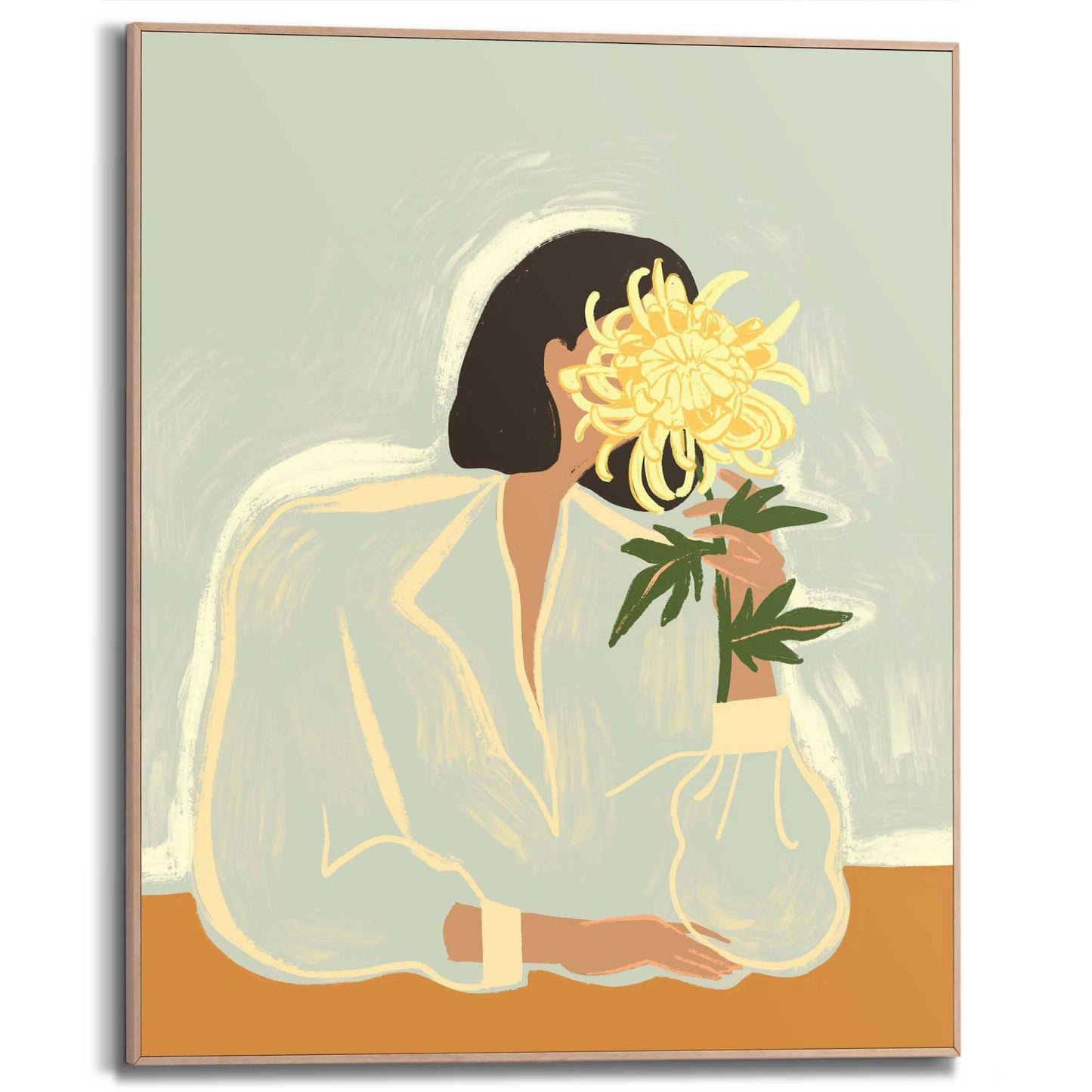 Framed Poster Behind the Chrysanthemum 50x40