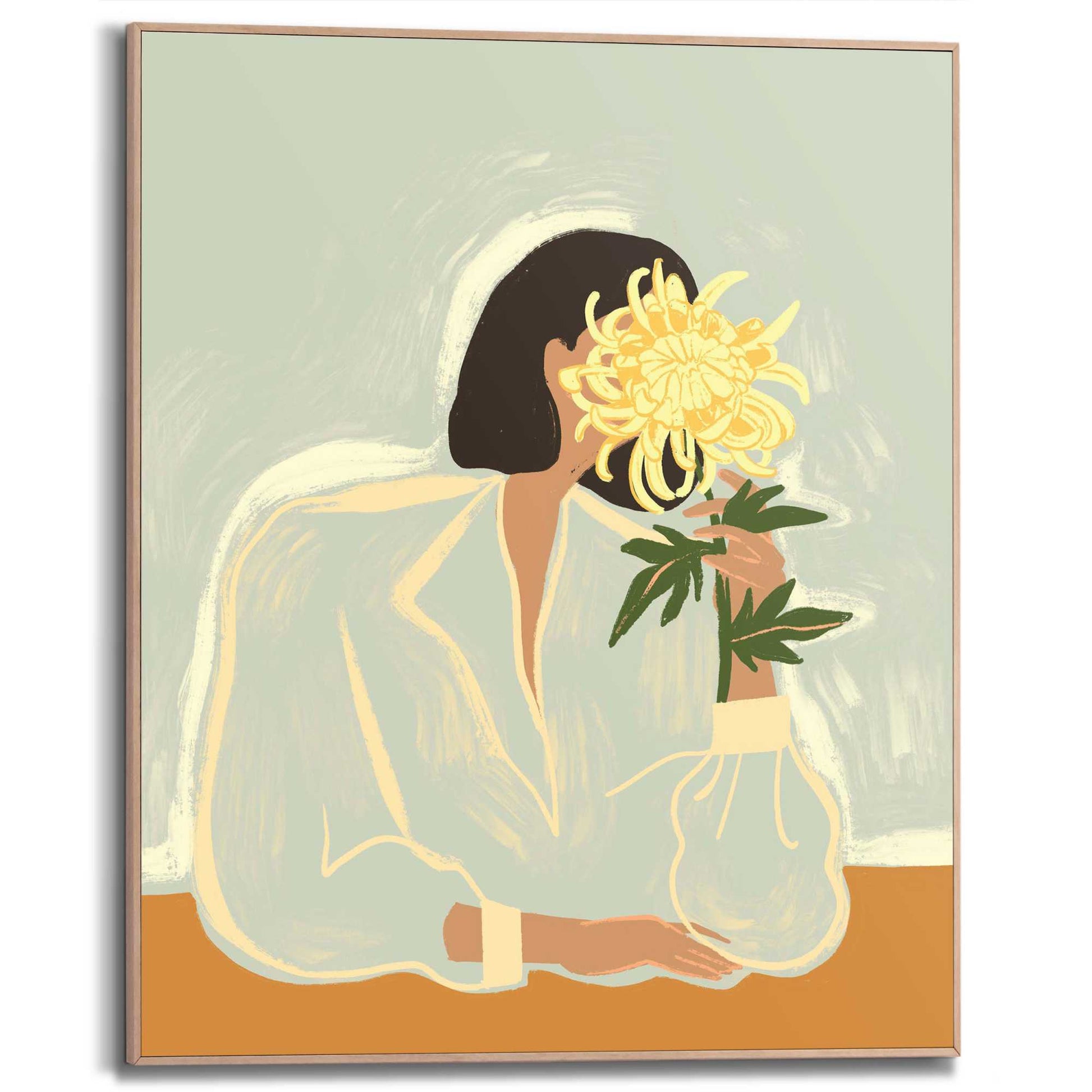 Framed Poster Behind the Chrysanthemum 50x40