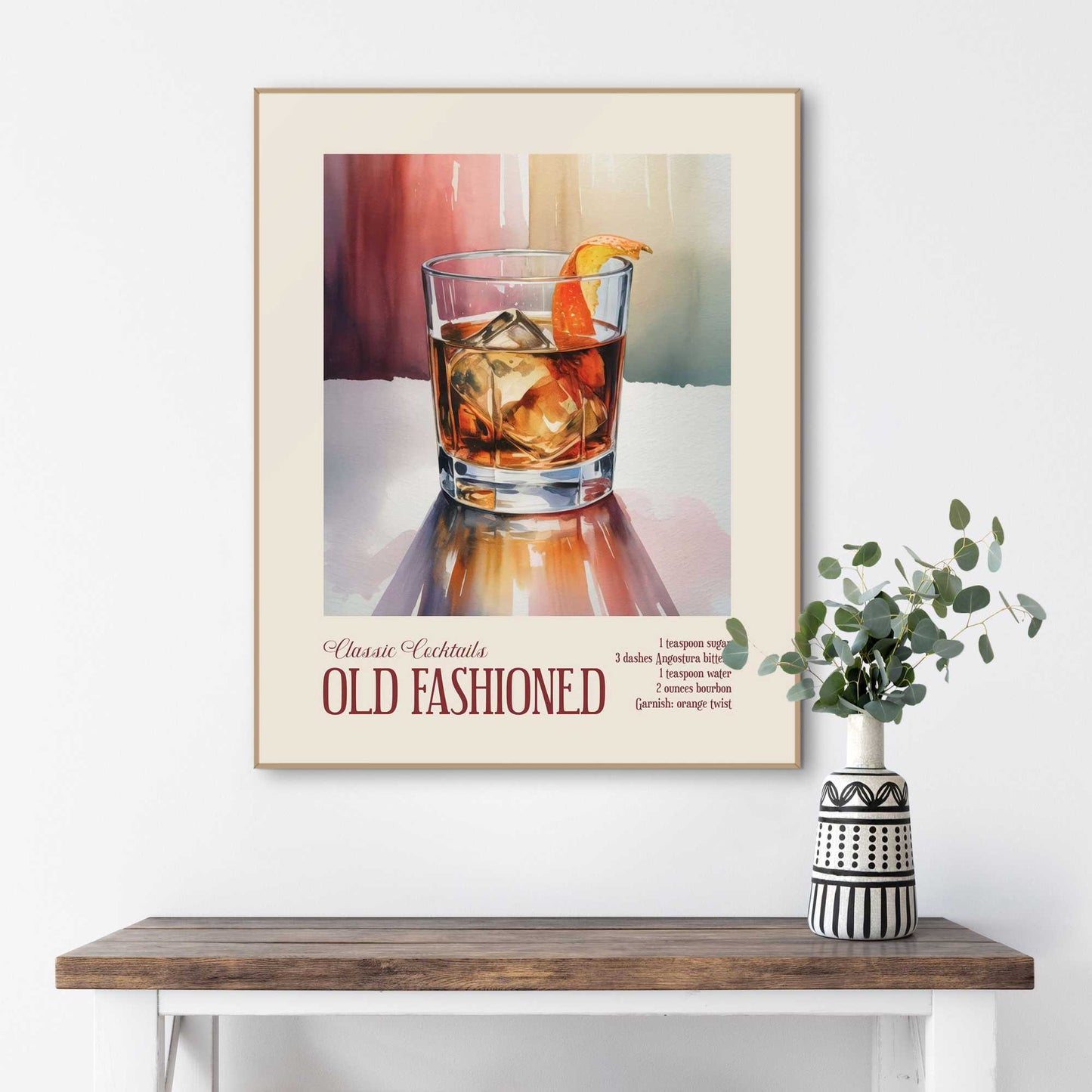 Framed Poster Old Fashioned Recipe 50x40