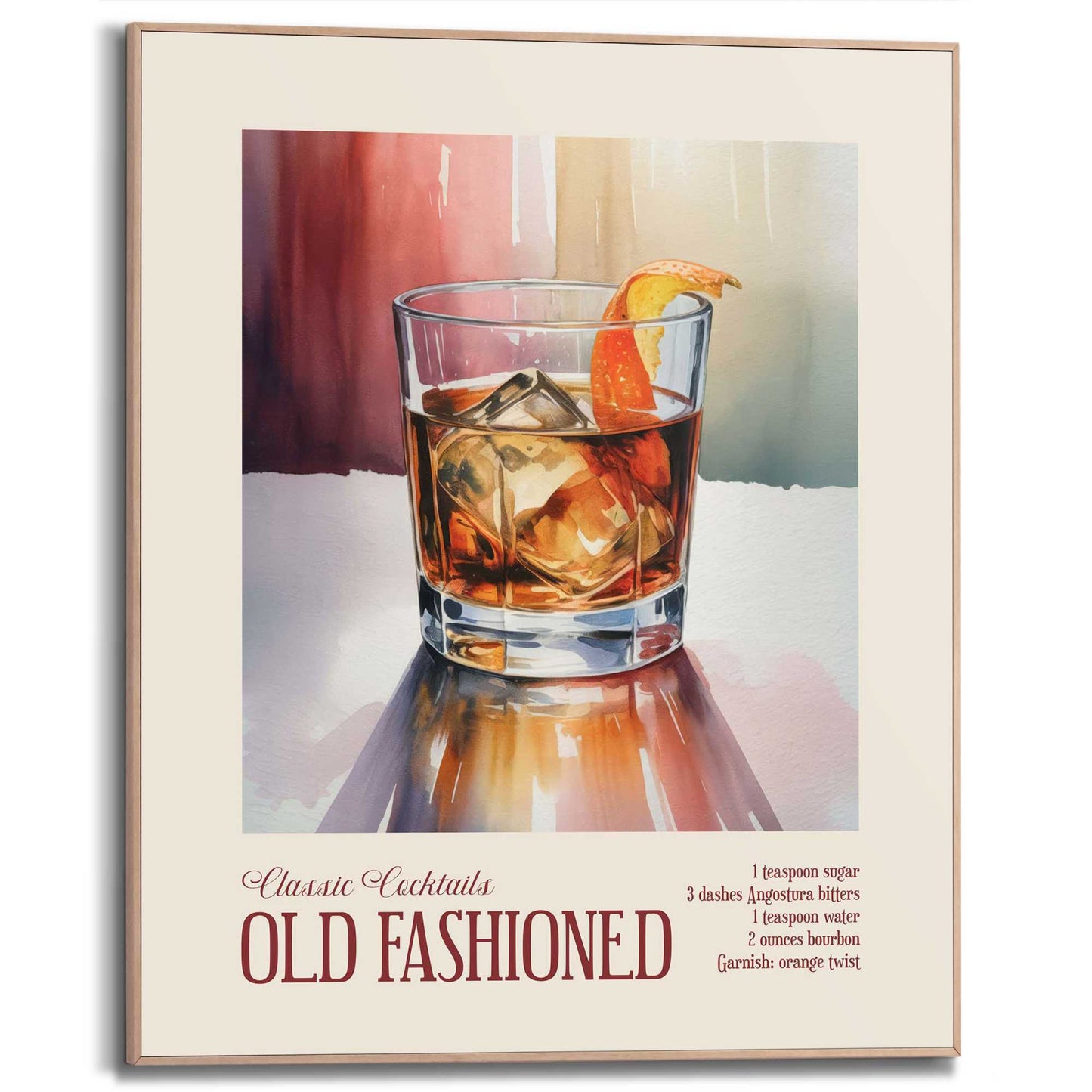 Framed Poster Old Fashioned Recipe 50x40