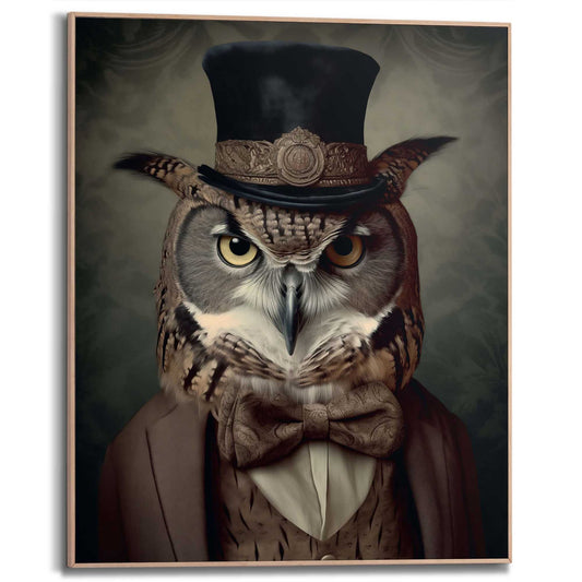 Framed Poster The Gentleman Owl 50x40