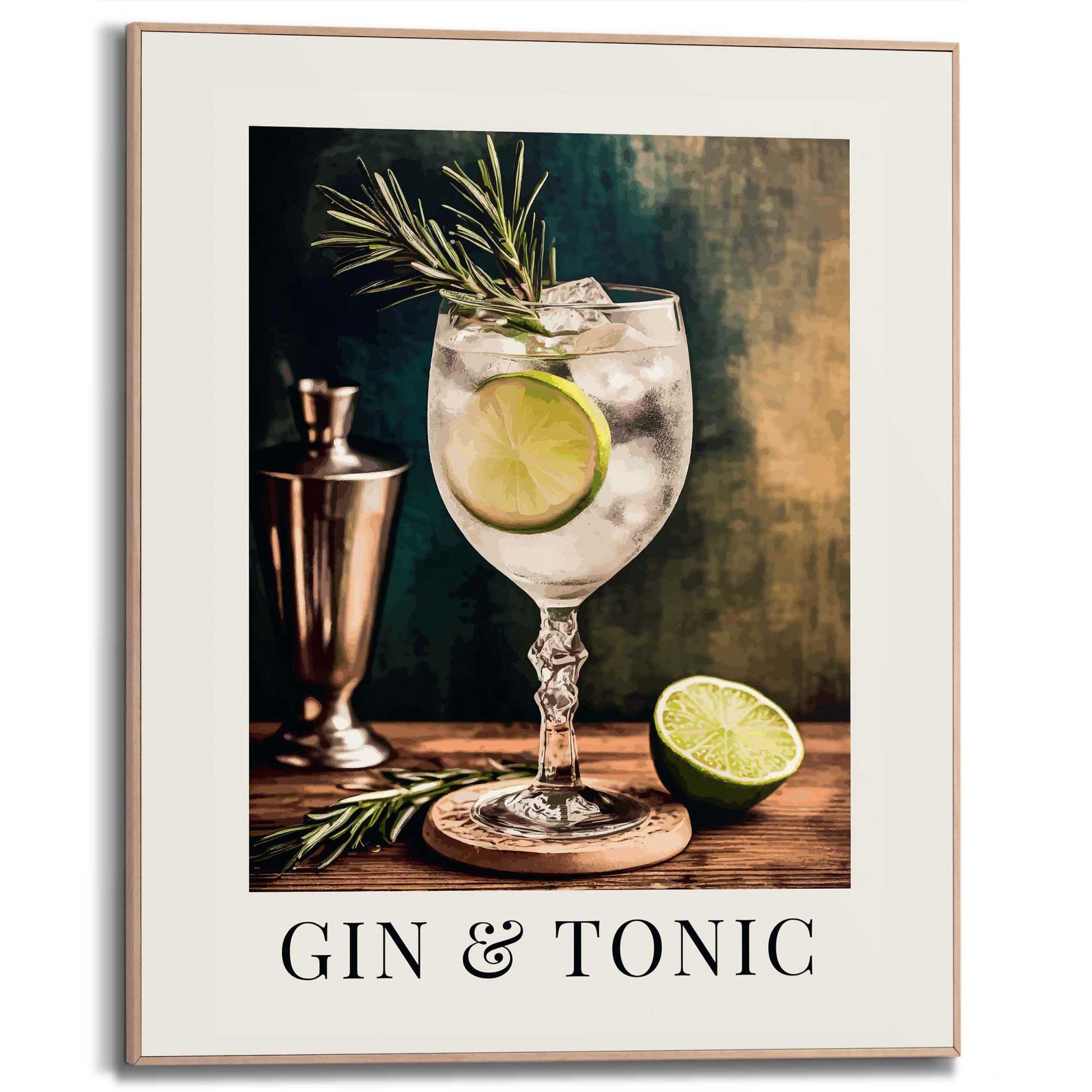 Framed Poster Gin and Tonic 50x40