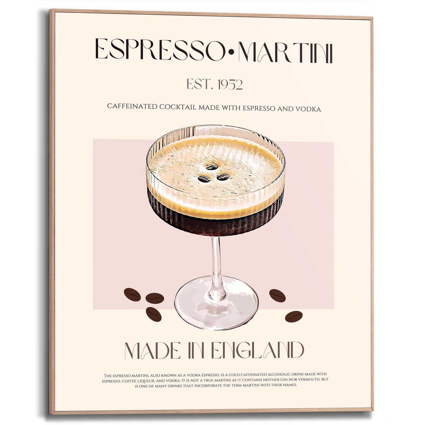 Framed Poster Classic Espresso Martini 50x40