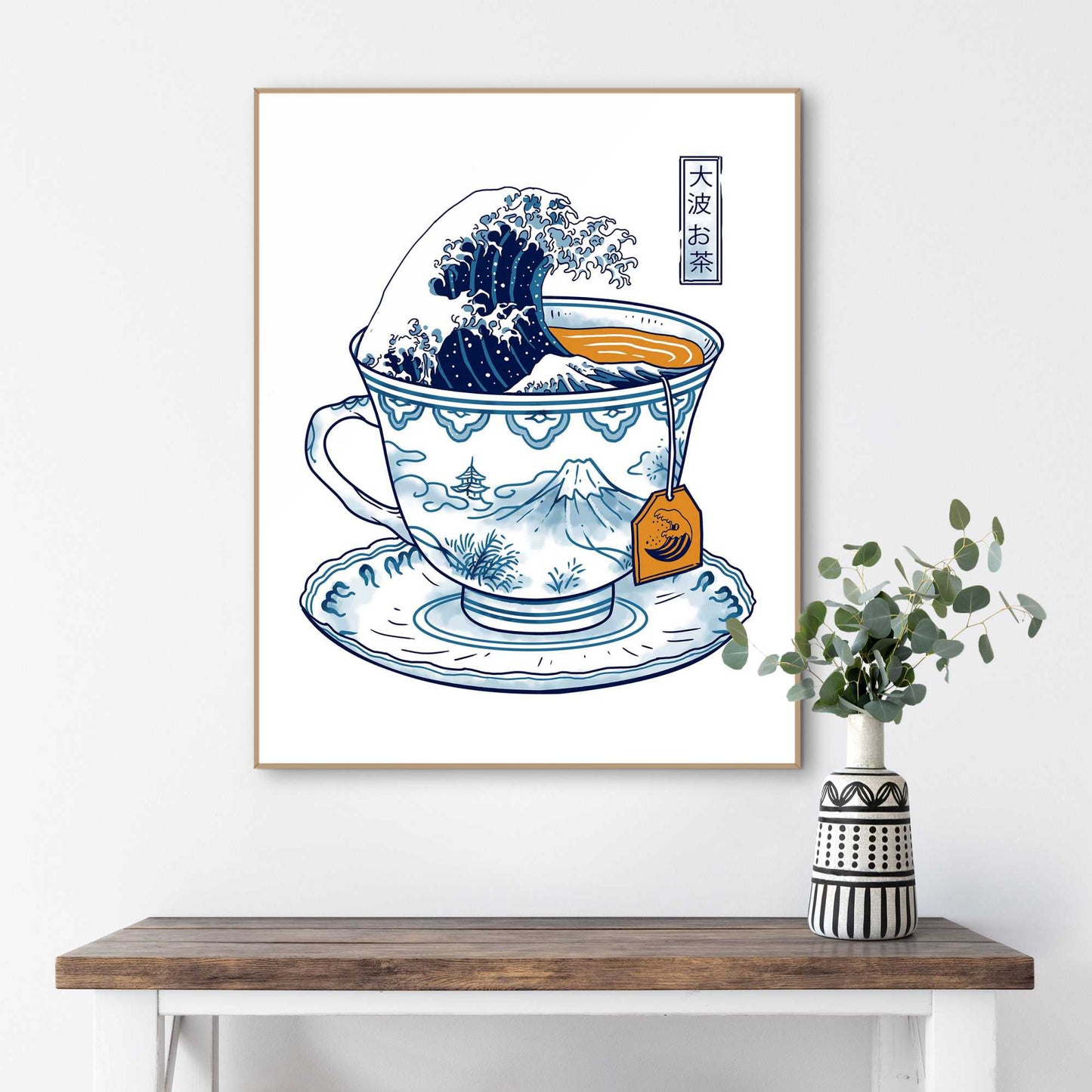 Framed Poster Vincent Trinidad - The Great Kanagawa Tea 50x40