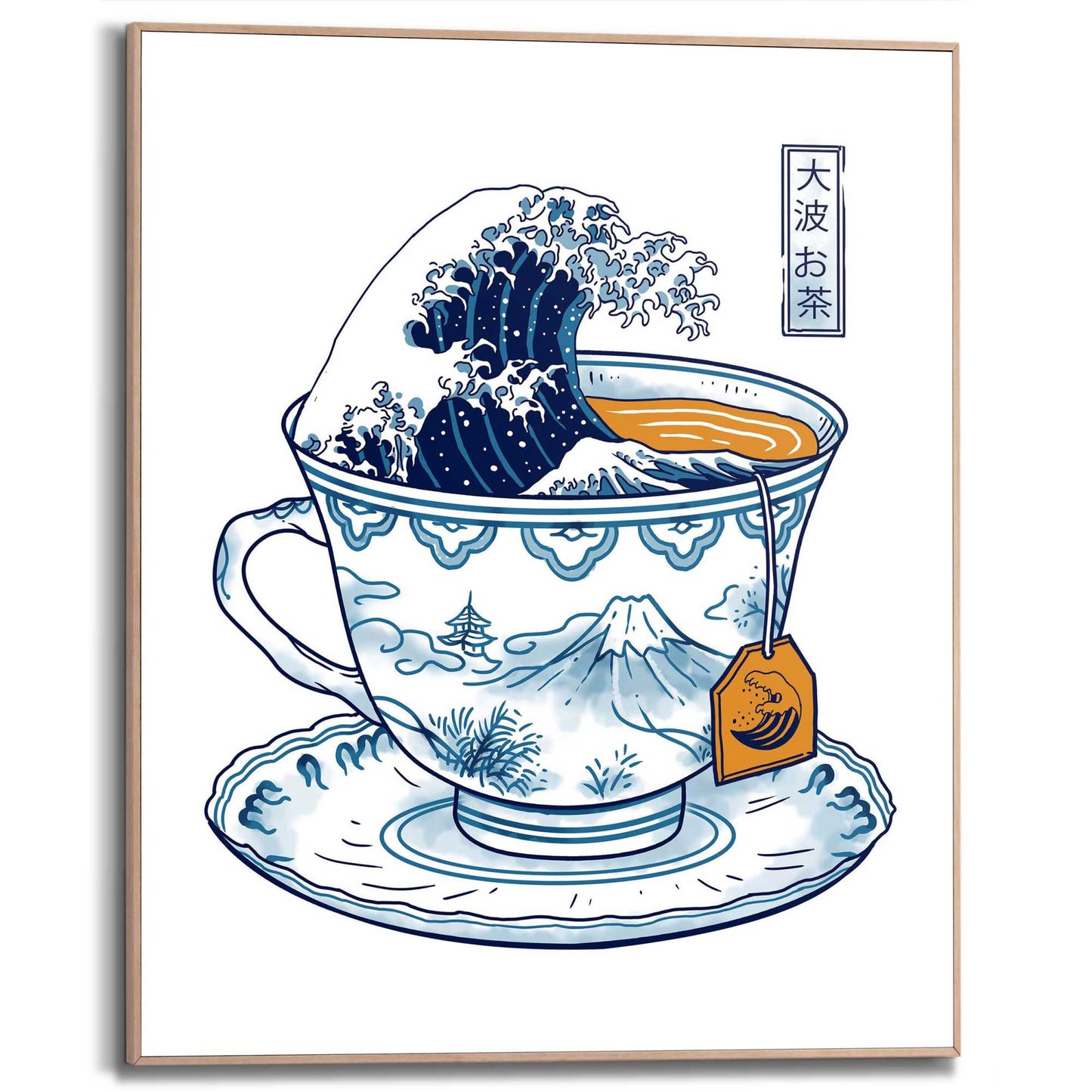 Framed Poster Vincent Trinidad - The Great Kanagawa Tea 50x40