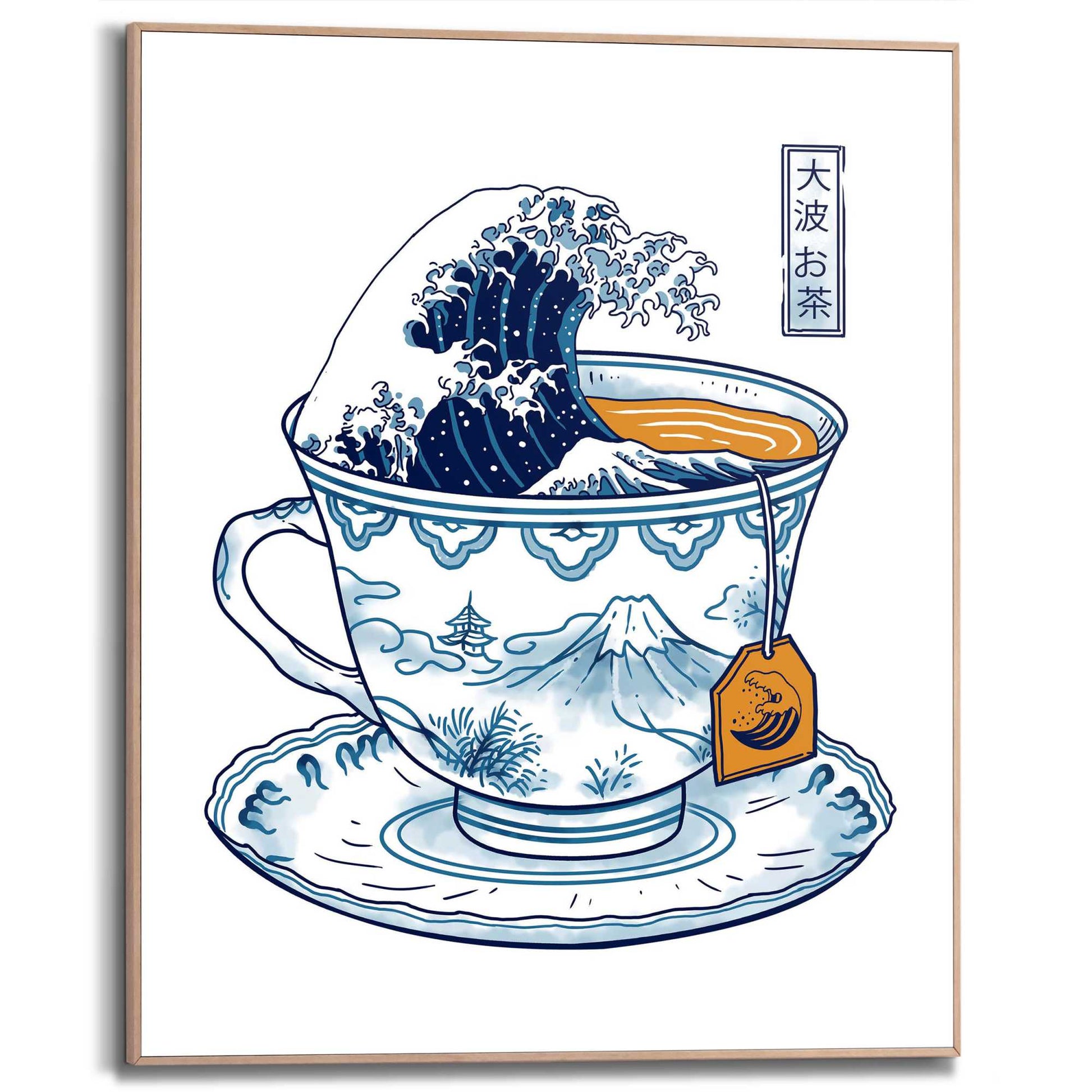 Framed Poster Vincent Trinidad - The Great Kanagawa Tea 50x40