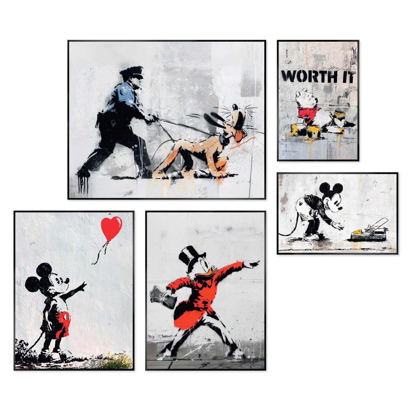 Framed Poster Street Icons 50x40