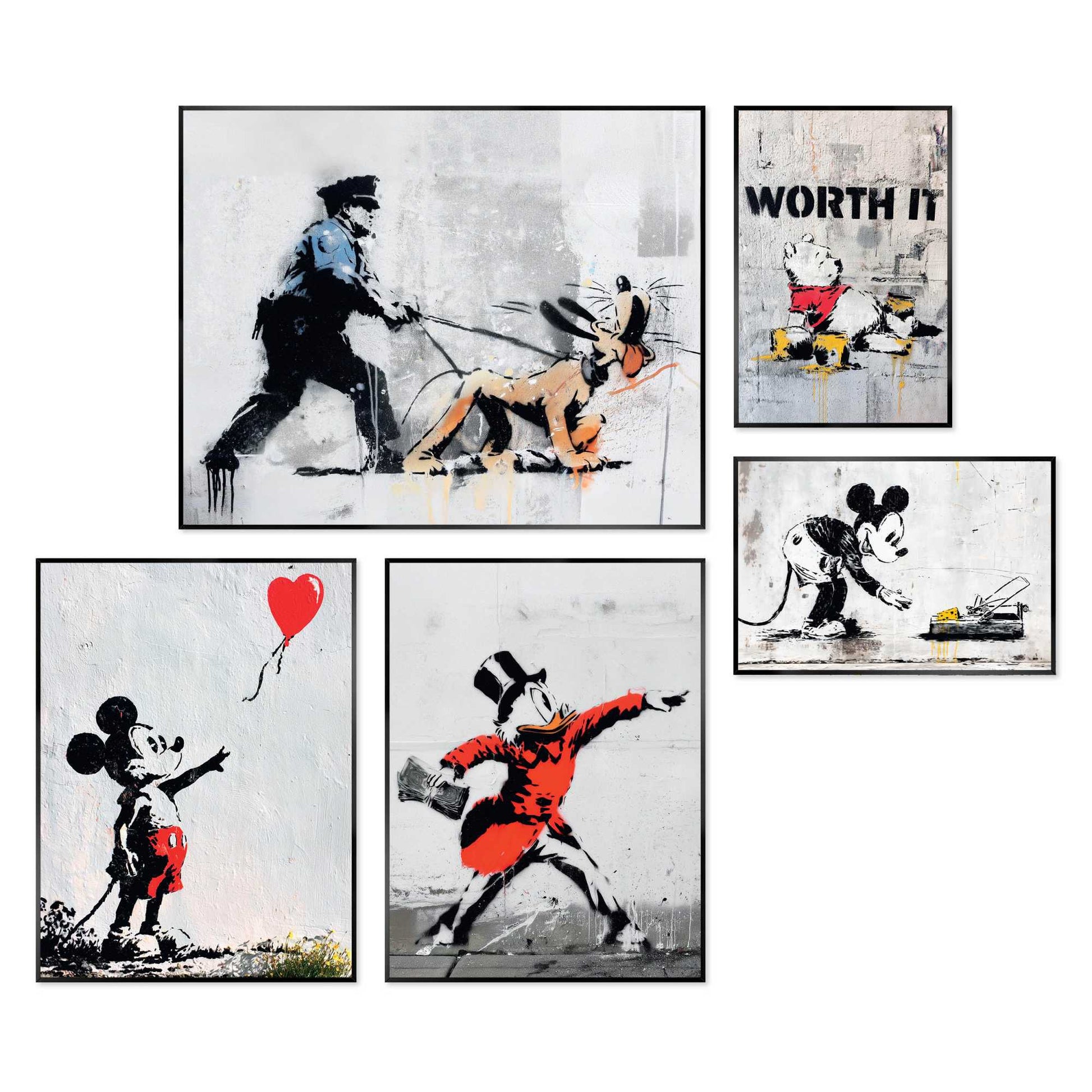 Framed Poster Street Icons 50x40