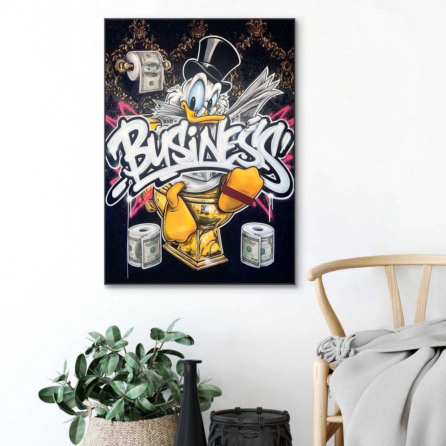 Framed Poster Sitting on Business 70x50