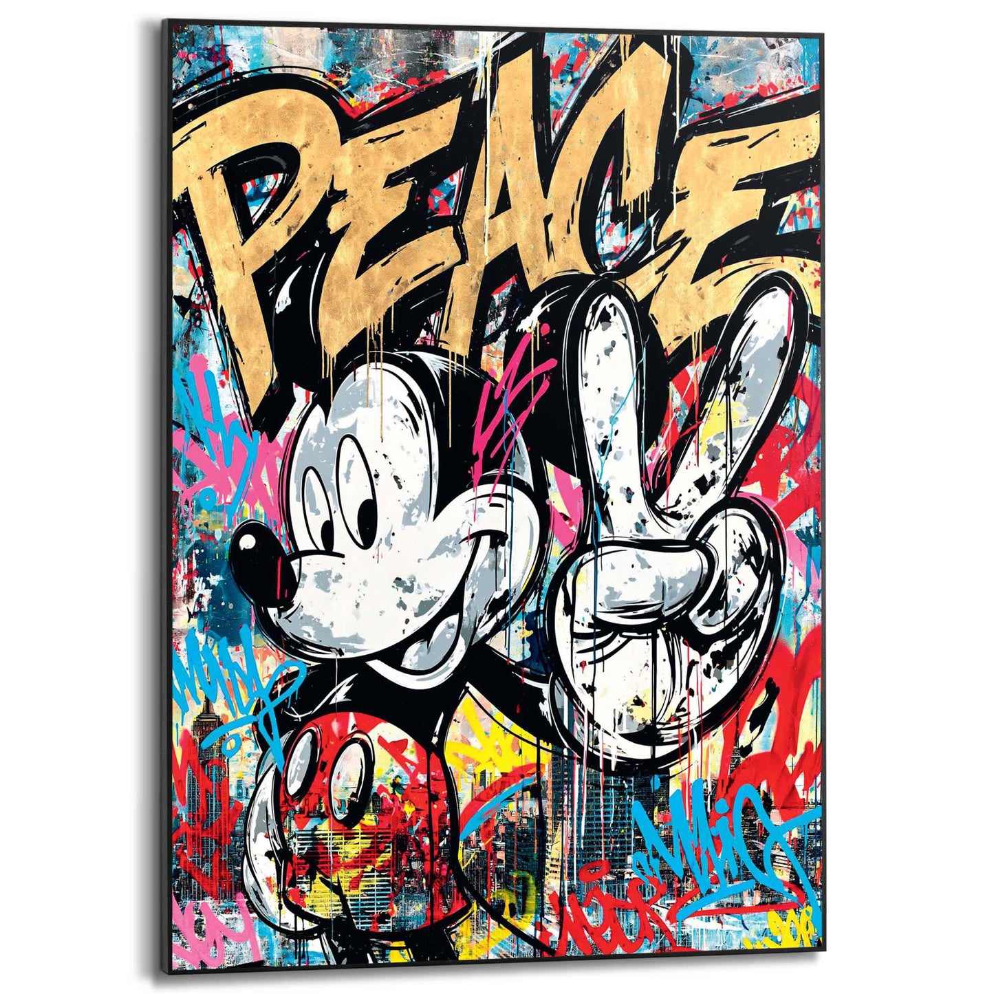 Framed Poster Mickey Mouse - Peace 70x50