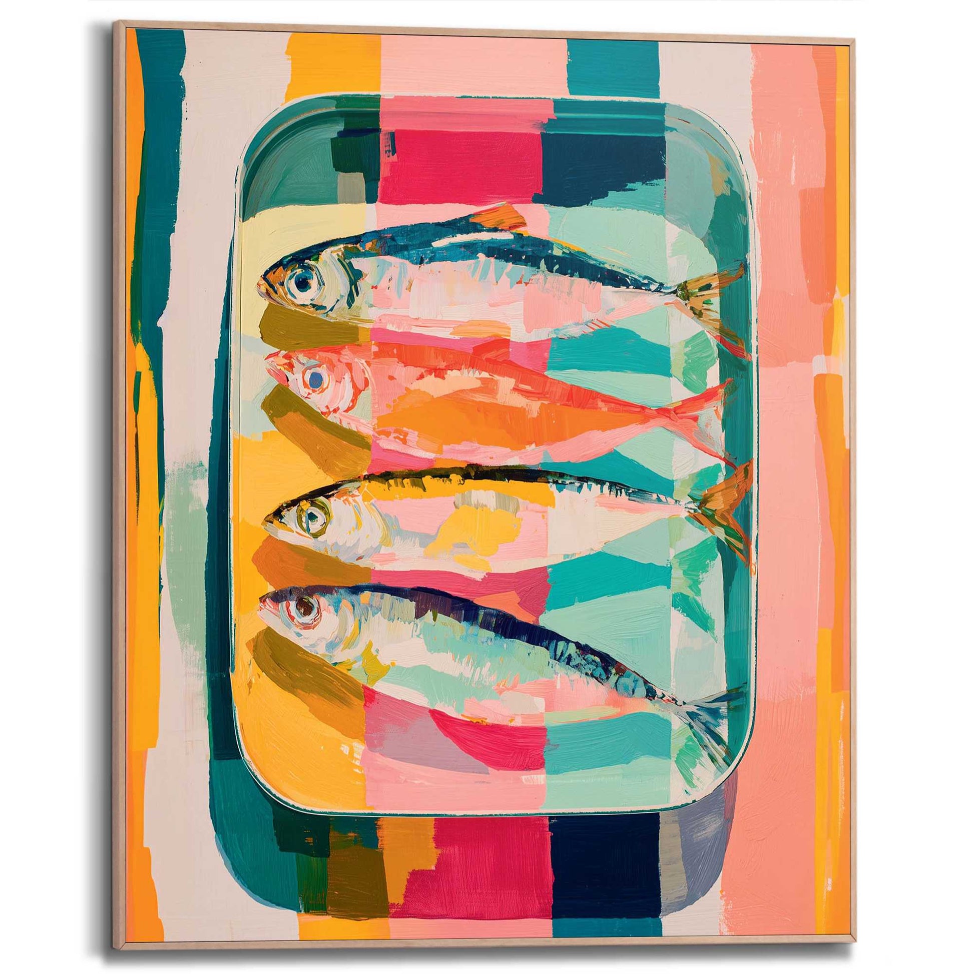Framed Poster Coloured Catch 50x40