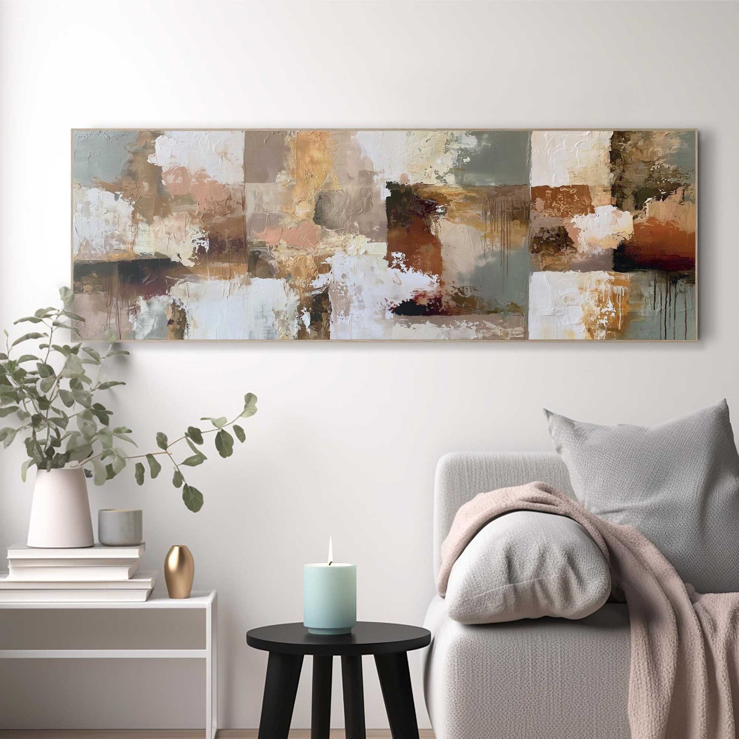Wall Art Panel Abstract Squares 40x120